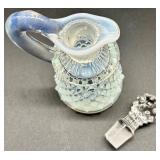 Collection of Moonstone Fenton Hobnail Glassware Pieces