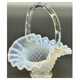 Collection of Moonstone Fenton Hobnail Glassware Pieces