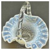 Collection of Moonstone Fenton Hobnail Glassware Pieces
