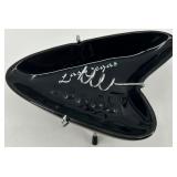 Pair of Vintage Atomic Era Ceramic Ashtrays - Black & Teal Las Vegas Souvenir