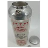 Vintage Bar Cocktail Shaker, Bar Aid table top Recipes and Tumbler