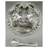 Set Anchor Hocking Pressed Glass Bowls and Platter
