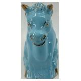 Collection of Vintage Ceramic and Glassware Including Blue Bull Pitcher