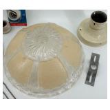 Lot of Vintage Glass Light Fixture Covers with Mounting Hardware