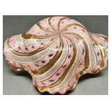 Vintage Pink and Gold Murano Latticino Glass Centerpiece Bowl