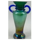 Loetz Iridescent Art Glass Vase with Handles
