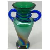 Loetz Iridescent Art Glass Vase with Handles