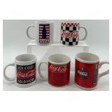 Set of 5 Coca-Cola Themed Mugs by Gibson
