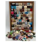 Large Vintage Collection of Matchbooks in Display Case