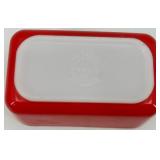 Vintage Pyrex Red Refrigerator Dish with Glass Lid