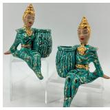 Pair of Vintage Mid-Century Shelf Sitter Planters