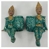 Pair of Vintage Mid-Century Shelf Sitter Planters
