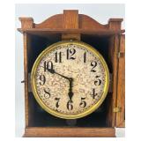 Vintage Gilbert Wall Clock with Oak Wood Case