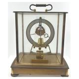 Vintage Kunde Battery-Powered Mantel Clock with Glass Enclosure