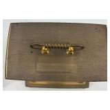 Vintage Kunde Battery-Powered Mantel Clock with Glass Enclosure