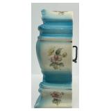 Antique Rose Porcelain Mantel Clock with Floral Design