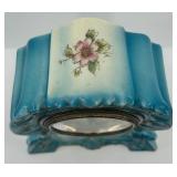 Antique Rose Porcelain Mantel Clock with Floral Design