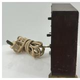 Vintage Seth Thomas Electric Alarm Clock with Square Wooden Case