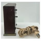 Vintage Seth Thomas Electric Alarm Clock with Square Wooden Case