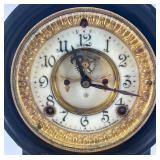Antique Ansonia Mantel Clock with Brass Enamel Face