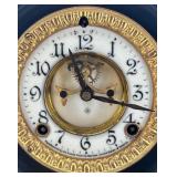 Antique Ansonia Mantel Clock with Brass Enamel Face