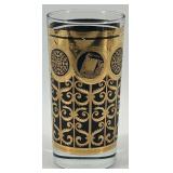 Set of 6 Vintage 22k Gold Trimmed Glass Tumblers by Prudential, 1965 Anniversary Collectible