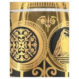 Set of 6 Vintage 22k Gold Trimmed Glass Tumblers by Prudential, 1965 Anniversary Collectible