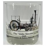 Set of 4 Vintage Railroad Theme Glass Tumblers