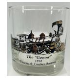 Set of 4 Vintage Railroad Theme Glass Tumblers