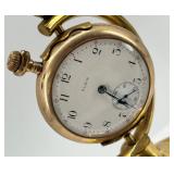 Vintage Elgin Pocket Watch Mounted on Brass Stand
