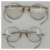 Set of 2 Vintage Eyeglasses with Folding Travel Clock