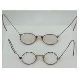 Set of 2 Vintage Eyeglasses with Folding Travel Clock