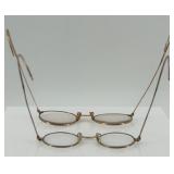 Set of 2 Vintage Eyeglasses with Folding Travel Clock