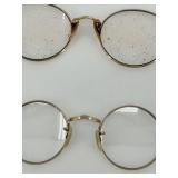 Set of 2 Vintage Eyeglasses with Folding Travel Clock
