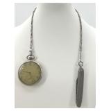 Vintage Elgin Pocket Watch with Pen Knife and Chain