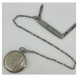 Vintage Elgin Pocket Watch with Pen Knife and Chain