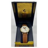 Lorus Quartz Mickey Mouse Watch with Brown Leather Strap in Original Case