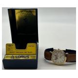 Lorus Quartz Mickey Mouse Watch with Brown Leather Strap in Original Case
