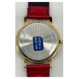 Lorus Quartz Disney Holiday Watch with Red Leather Strap in Original Case