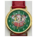 Lorus Quartz Disney Holiday Watch with Red Leather Strap in Original Case