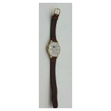 Vintage Lorus Quartz Mickey Mouse Wristwatch with Brown Leather Strap