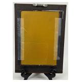 Vintage Decorative Picture Frame and Blue Glass Candle Holder