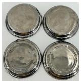 Set of 4 Silver Coasters with Spartan Motif and Velvet Case