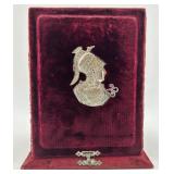 Set of 4 Silver Coasters with Spartan Motif and Velvet Case