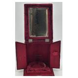 Set of 4 Silver Coasters with Spartan Motif and Velvet Case