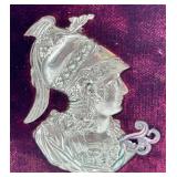 Set of 4 Silver Coasters with Spartan Motif and Velvet Case