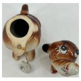 Set of Vintage Beer Mugs and Ceramic Dog Bank