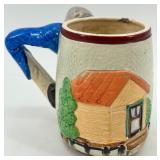 Set of Vintage Beer Mugs and Ceramic Dog Bank