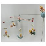 Vintage Handcrafted Wooden Baby Mobile with Angelic Figures