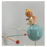 Vintage Handcrafted Wooden Baby Mobile with Angelic Figures